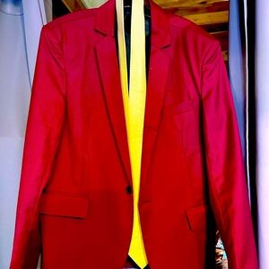 Burgundy Suit Jacket with Tie